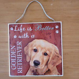 Interiors By Design Pet Plaque Dog Puppy Golden Retriever
